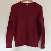Jessica Simpson Maroon Red Crewneck Pullover Sweater Comfy Soft Small