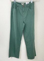 Style & Co Women's Wide Leg Crop Pants Cotton Viscose New Pale Sage Green Sz 10