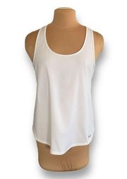 Under Armour Tank Solid White Mesh Open Cross Back Racer Active Workout Top