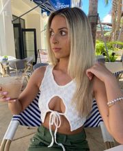 White Cropped Tie Top