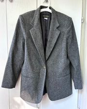 Retro Wool Blazer Boxy Cut