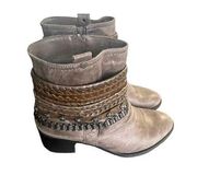 Carlos Santana Cole Grey Chain embellished Ankle Booties Size 9