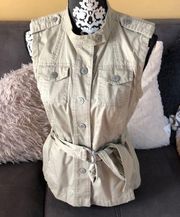 ANN TAYLOR Beige Color Cargo Style Vest Size Small