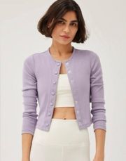 Size S CozyRib Cropped Cardigan In Earl Grey Lavender NEW