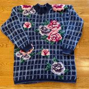 1980s Vintage Women's Sweater Chunky Knit Retro Sweater XL