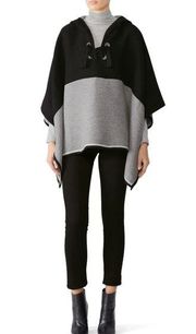 ba&sh Colorblock Poncho, black, grey and white woman’s size 1