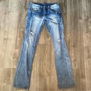 Blank NYC Distressed Boot Cut Jeans Blue 28