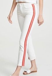Mother The Mid Rise Dazzler Crop Whipping The Cream Pink Racer Size 26