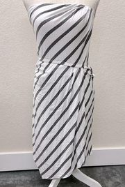 Michael Stars White & Gray Sleeveless Lightweight Dress S