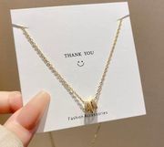 Gold ring pendant necklace women's fashion