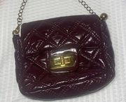 CuTe! Big Buddha Purse Handbag Quilted Maroon Fabric Chain Rare