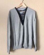 Furst of a kind lace up sweater