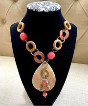 Coral beaded necklace