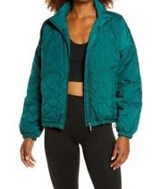 Zella Quilted Bomber Jacket in Green Moss XXS NWT