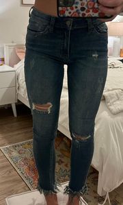 Free People Great Heights Frayed Skinny Jean