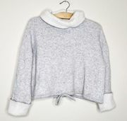 Lounge The White Company Cashmere Wool Gray White Sweater Size L Cropped