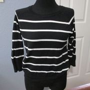 Joe Fresh Black/White Striped Sweater Sz Med