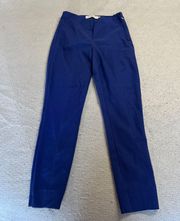 MM LaFleur Colbalt Royal Blue Pull on Skinny Trousers Slacks Plants Size 2 EUC