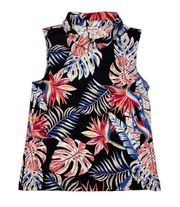 *Tommy Bahama Golf Womens Sleeveless 1/4 Zip Top Size Xl Tropical Print Athletic