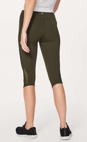 Lululemon Train Times Crop Leggings 17” Size 6 Dark Olive