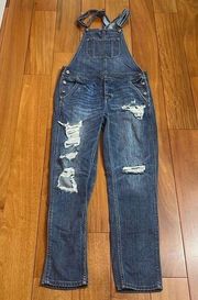 American Eagle  distressed tomgirl overalls womens size S