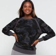 NWT PrAna Nautical Camo Cozy Up Women XS Casual Pullover Athleisure Sweatshirt