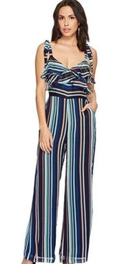 💕ADELYN RAE💕 Striped Ruffle Jumpsuit NWT