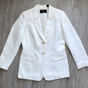 Vintage Off White Long Linen Blazer