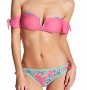 YM Pink & Blue Off Shoulder Bikini Top & Bottoms Junior Size  Large New