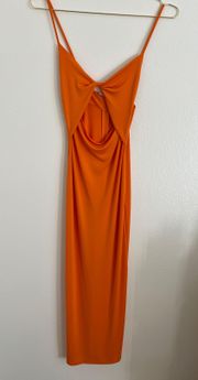 Cut-out Orange Dress