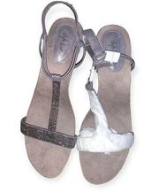 Macy's Style & Co Rhinestone Wedge Sandal Silver