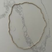 Round Beaded 36" Long Necklace in Mottled Stone Ivory and Brown