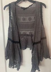 Lucca Couture Sleeveless Lace Cardigan