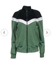 A.L.C. - Green, Black & White Zip-Up Jacket