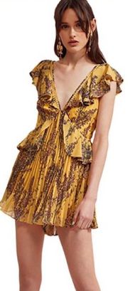 Golden Wildflower Floral Print Play suit