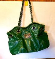 Nicole Miller Beautiful green  leather look.