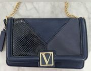 Victoria Secret Purse, chain over the shoulder, dark blue, New without tags