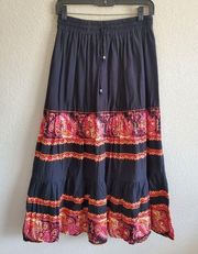 boho maxi tiered skirt