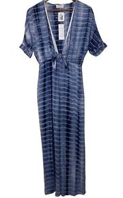 Sage The Label Hacienda Tie- Dye Wide Leg Jumpsuit in Blue Size Small NWT