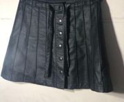 Free People  women black faux leather mini skirt