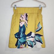 Maeve Anthropologie Tropical Floral Pleated Women 2 Vacation Summer Mini Skirt