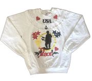 Vintage 80s Jerzees USA HERO Custom Ruffle Crew Neck Sweater