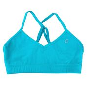 Lorna Jane Womens Blue V Neck Athleisure Sports Bra Size Small