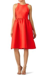 KATE SPADE Women's Red Crepe Cherry Scenic Back Bow Full Skirt Dress Size 6