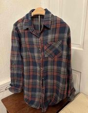 Love Notes Womens Plaid Long Sleeves Button-Up Shirt Size Small