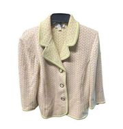 St.John Sport Blazer Jacket Size Medium womens Lavender /Pastel Green