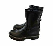 Sincerely Jules Women's Humor Black Faux Leather Lug Sole Boots- Size 7.5 NWOB