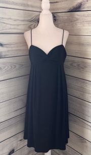 Vintage 90s  Little Black Twist Front Spaghetti Strap Dress