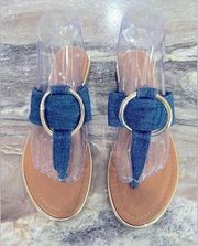 ☀️New Liz Claiborne Cabella Denim Sandals- Size 7.5.