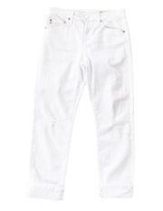 NEW AG ExBoyfriend Slouchy Slim High Rise Distressed White Denim Jeans Size 24